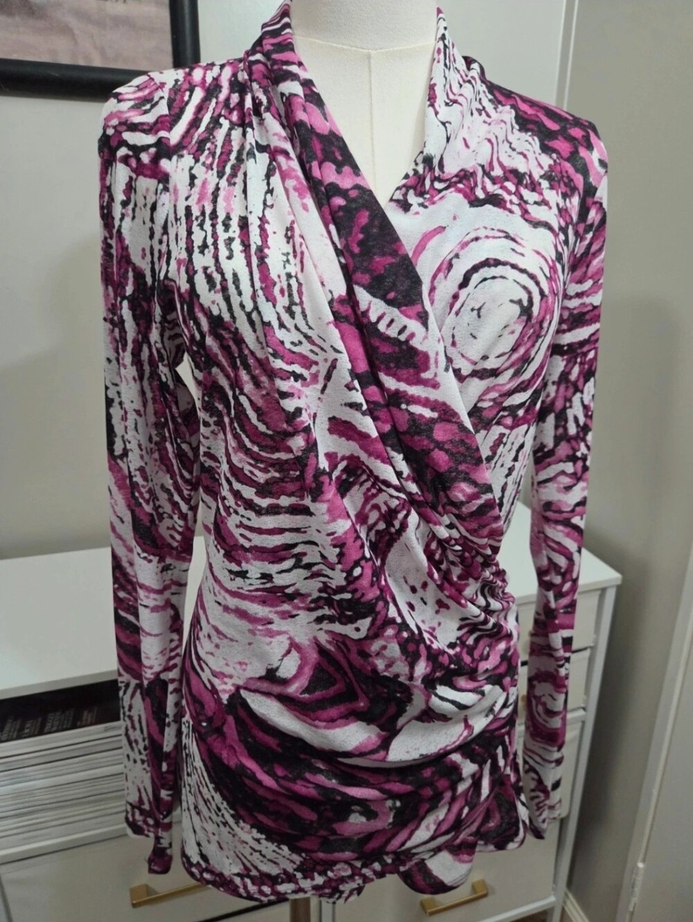 Karen Kane V-Neck Longsleeve Blouse Womens Large